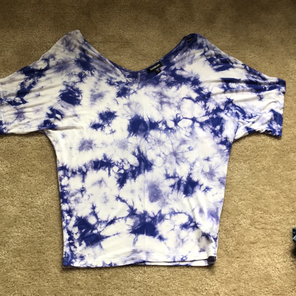 Bebe Tie Dye Wide Shoulder Tee